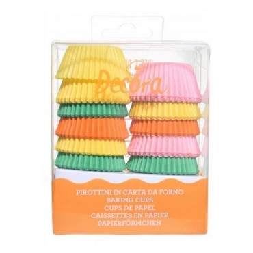 Decora Mini Cupcake Papierbackförmchen Tropical Mix, 200 Stück