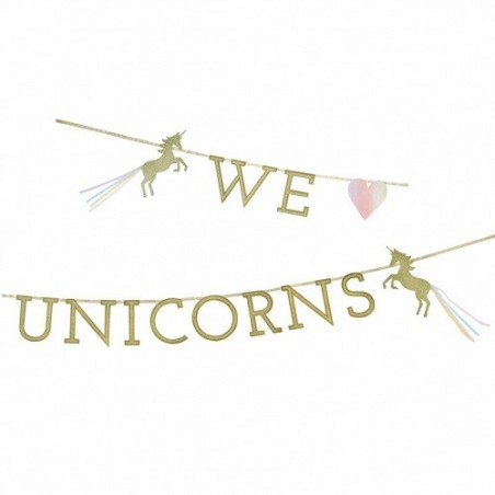 We LOVE Unicorns Banner – Girlande für deine Einhorn-Party