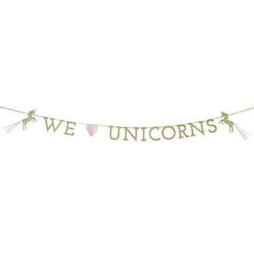 We LOVE Unicorns Banner – Girlande für deine Einhorn-Party