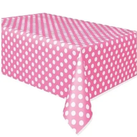 Unique Party Pink Tablecover, 213x137cm - Pink Dots