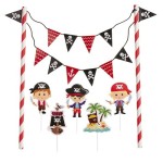 DeKora Pirate Cake Bunting Set, 16x20 cm