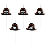 PartyDeco Birthday Candle Pirate Hat, 5pcs