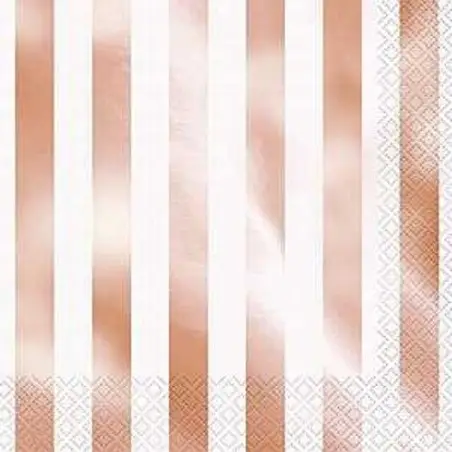 Unique Party Rose Gold Napkins, 16 pcs