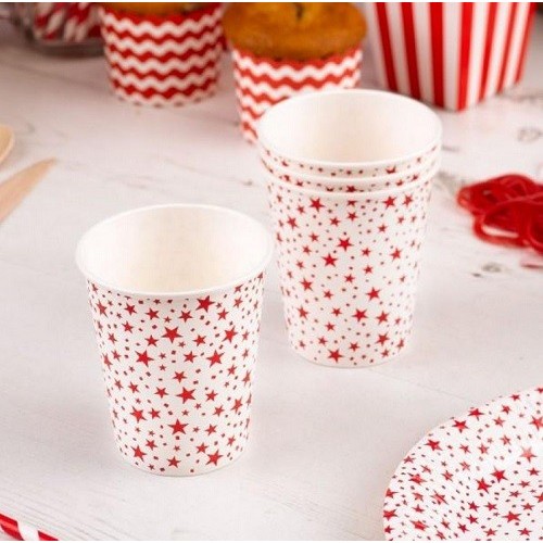 Neviti Carnival Stars Red Paper Cups, 8 pcs Neviti Carnival Stars Red Paper Cups, 8 pcs