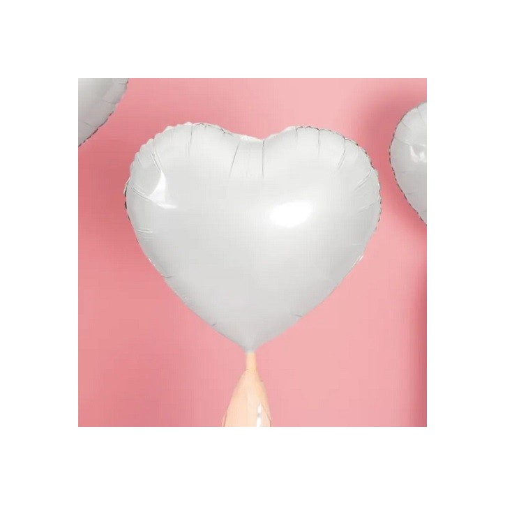 PartyDeco Foil Balloon Heart White – Romantic Décor for Weddings | Bakeria