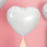PartyDeco Foil Balloon Heart white, 45cm