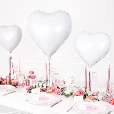 PartyDeco Foil Balloon Heart White – Romantic Décor for Weddings | Bakeria