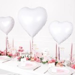 PartyDeco Foil Balloon Heart white, 45cm