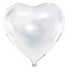 PartyDeco Foil Balloon Heart white, 45cm