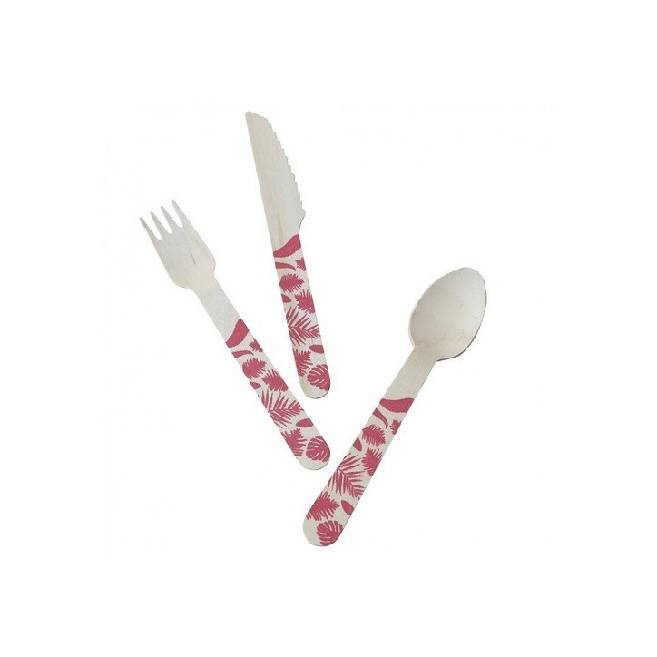 Ginger Ray Tropical Wooden Cutlery – Flamingo Fun (18-Piece Set) | Bakeria Ginger Ray Tropical Wooden Cutlery – Flamingo Fun (18-Piece Set) | Bakeria