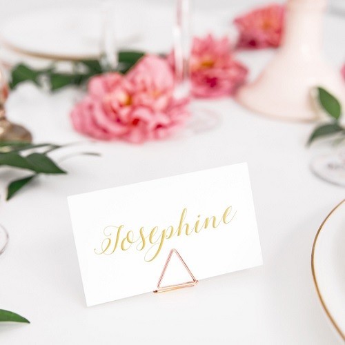 PartyDeco Triangle Place Card Holders Rose Gold, 10pcs