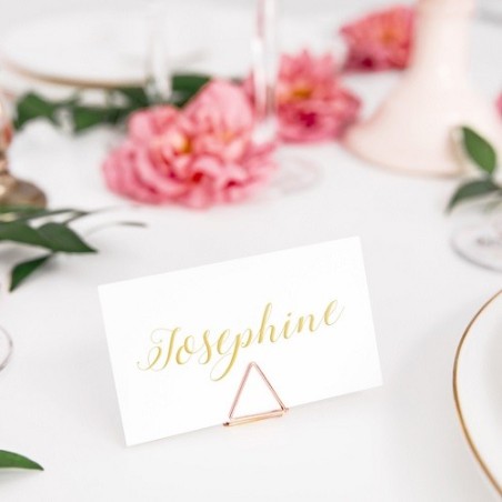 PartyDeco Triangle Place Card Holders Rose Gold, 10pcs