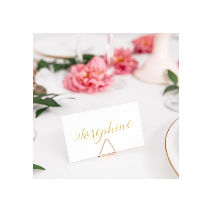 PartyDeco Triangle Place Card Holders Rose Gold, 10pcs