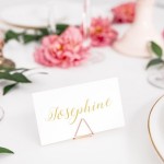 PartyDeco Triangle Place Card Holders Rose Gold, 10pcs