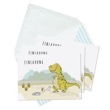 krima & isa Dinosaur Invitation Cards – Pack of 6 for a Fun Dino Party
