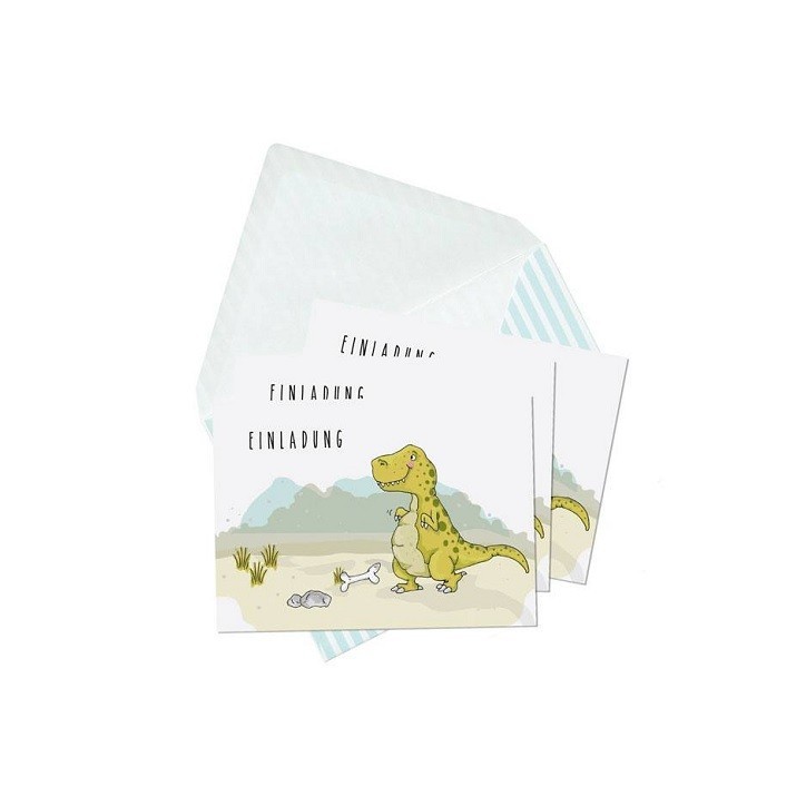 krima & isa Dinosaur Invitation Cards – Pack of 6 for a Fun Dino Party