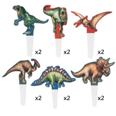Dinosaurier Cupcake Topper – 12 Stück für deine Dino-Party