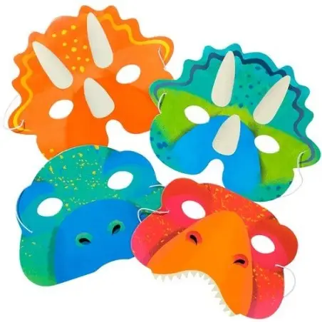 Talking Tables Dinosaur Party Masks – Pack of 8 for Kids’ Parties