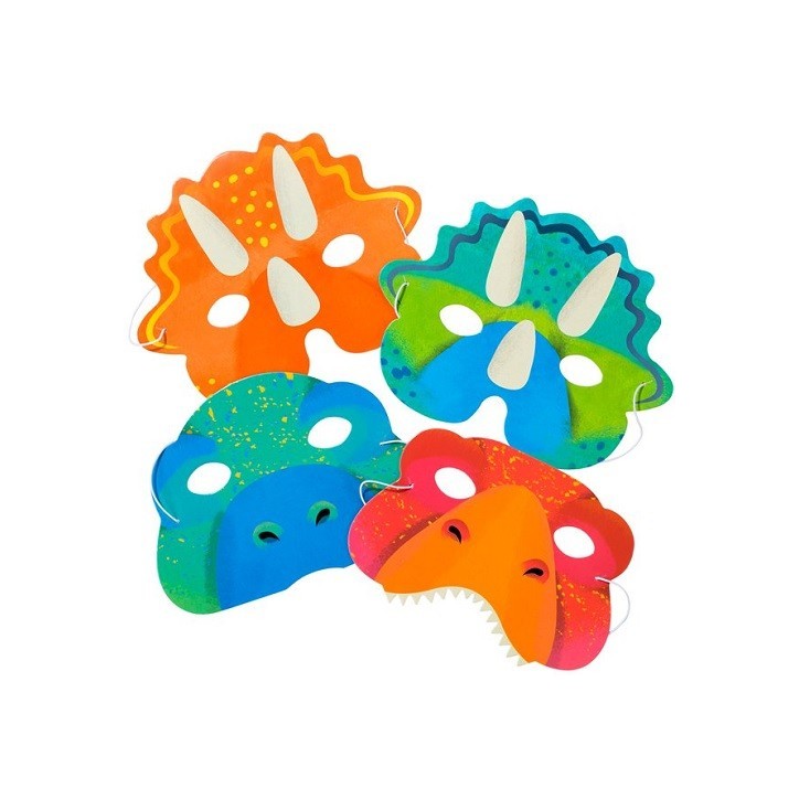 Talking Tables Dinosaurier Partymasken – 8 Stück für Kindergeburtstage
