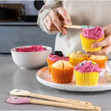 KitchenCraft 3-teiliges Mini Teigschaber Set | Perfekte Präzision beim Backen