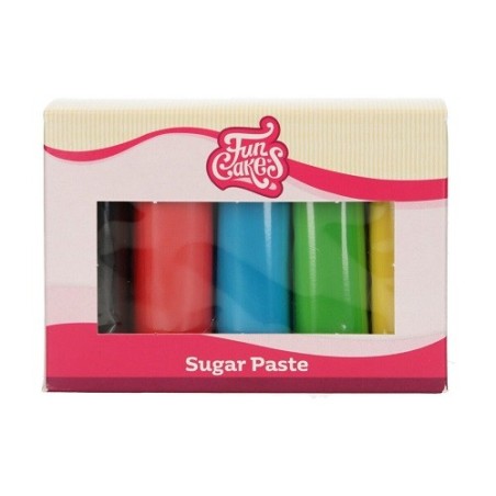 FunCakes Fondant Multipack 5x100g – Essential Colours, Vegan & Halal