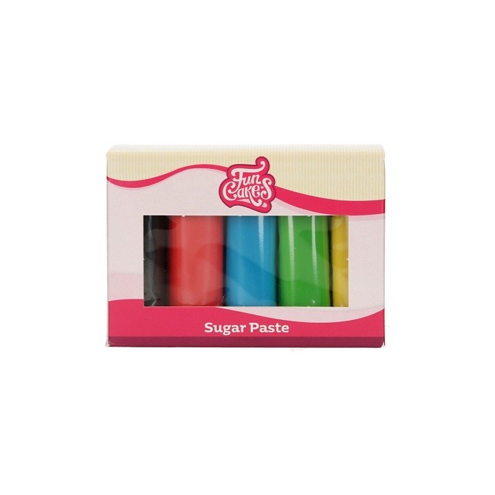 FunCakes Rollfondant Multipack 5x100g – Essentielle Farben, Halal & Vegan
