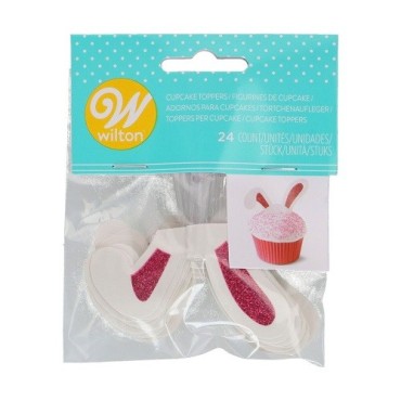 Wilton Glitter Bunny Ear Picks, 24 pcs