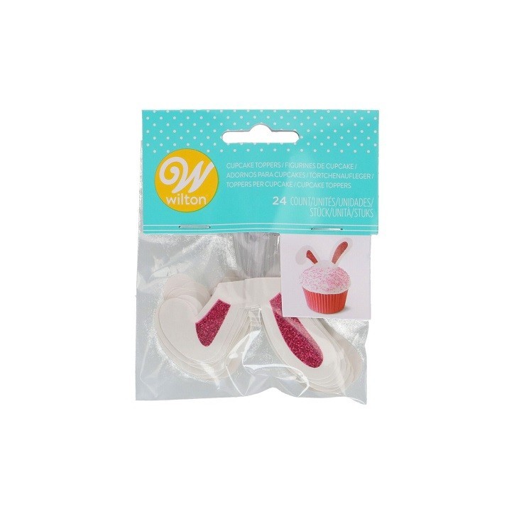Wilton Glitter Bunny Ear Picks, 24 pcs