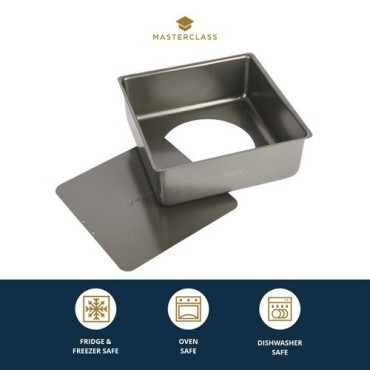 MasterClass 20 x 20 cm Square Cake Pan – Non-Stick with Loose Base