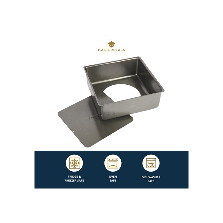 MasterClass 20 x 20 cm Square Cake Pan – Non-Stick with Loose Base