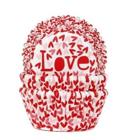 House of Marie Cupcake Liners Love – 50 Pieces for Romantic Baking