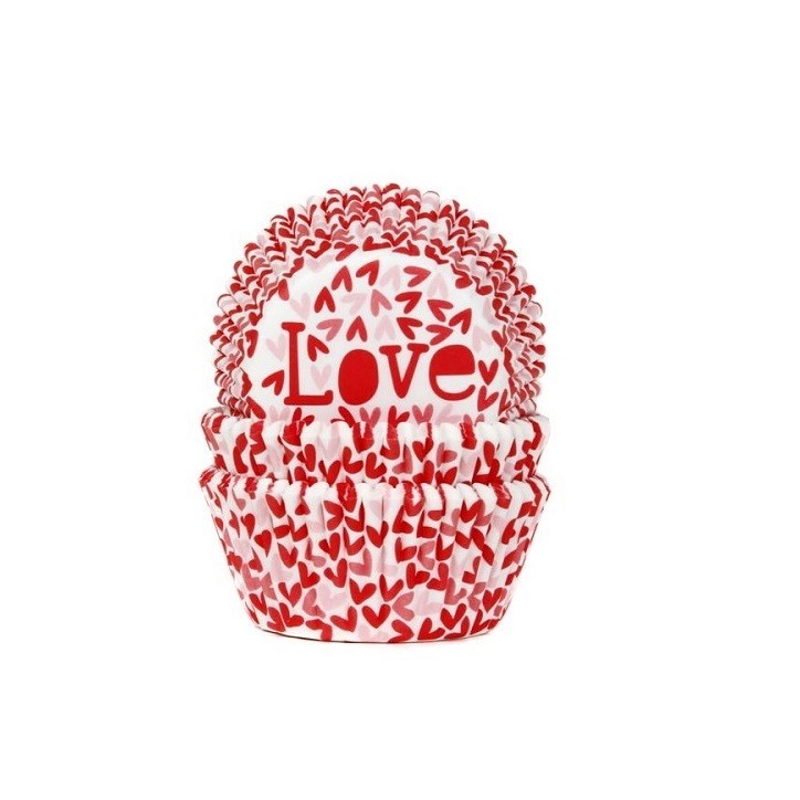 House of Marie Cupcake Liners Love – 50 Pieces for Romantic Baking
