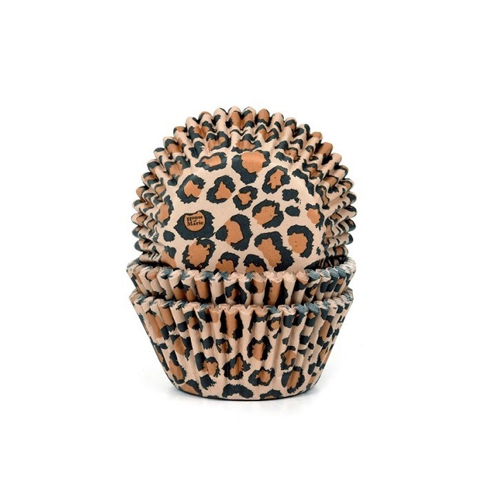 House of Marie Leopard Cupcake Förmchen – 50 Stück für trendige Backideen