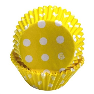House of Marie Cupcake Förmchen Polkadot Gelb – 50 Stück für sommerliche Backideen