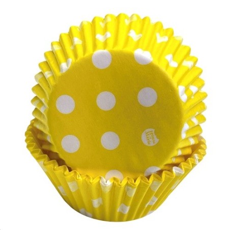 House of Marie Cupcake Förmchen Polkadot Gelb – 50 Stück für sommerliche Backideen