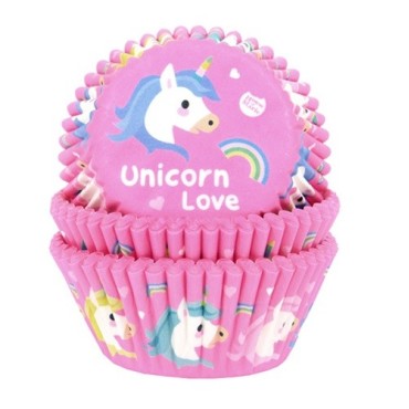 House of Marie Cupcake Liners Unicorn Love – 50 Pieces for Unicorn Parties