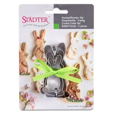 Städter Hasenfamilie Ausstecher Set, 3-teilig