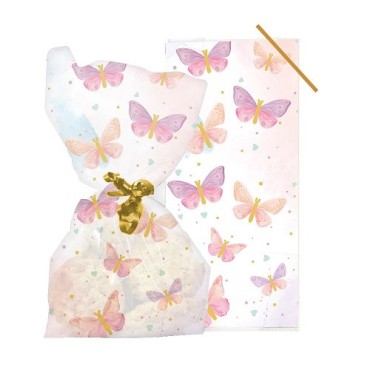 Anniversary House Butterfly Cello Treat Bags (20 Stück) – Perfekt für Geschenke & Leckereien | Bakeria