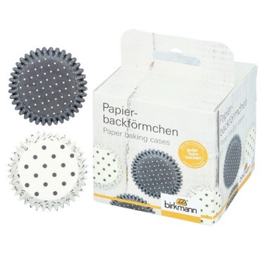 Birkmann Grey Polka Dot Cupcake Cases – Perfect for Elegant Muffins | Bakeria