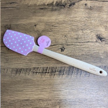 Birkmann Teigschaber Rosa mit Tupfen (32 cm) – Flexibel & Hitzebeständig für Backen & Kochen | Bakeria