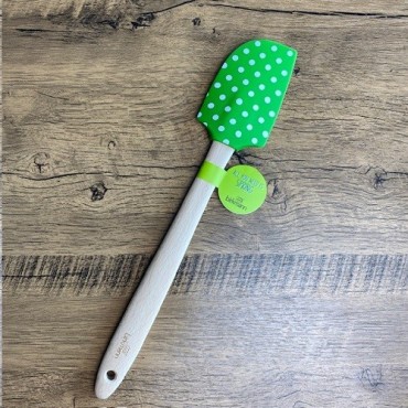 Birkmann Teigspachtel Grün Gepunktet (32 cm) – Flexibel & Hitzebeständig für Backen & Kochen | Bakeria