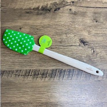 Birkmann Teigspachtel Grün Gepunktet (32 cm) – Flexibel & Hitzebeständig für Backen & Kochen | Bakeria