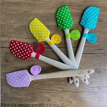 Birkmann Teigspachtel Grün Gepunktet (32 cm) – Flexibel & Hitzebeständig für Backen & Kochen | Bakeria