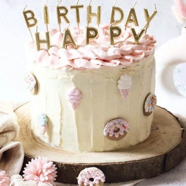 Scrap Cooking Happy Birthday Gold Candles