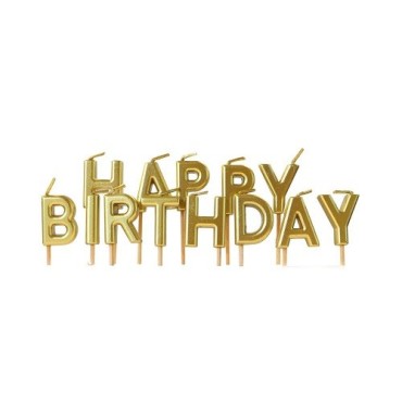 Scrap Cooking Happy Birthday Gold Candles