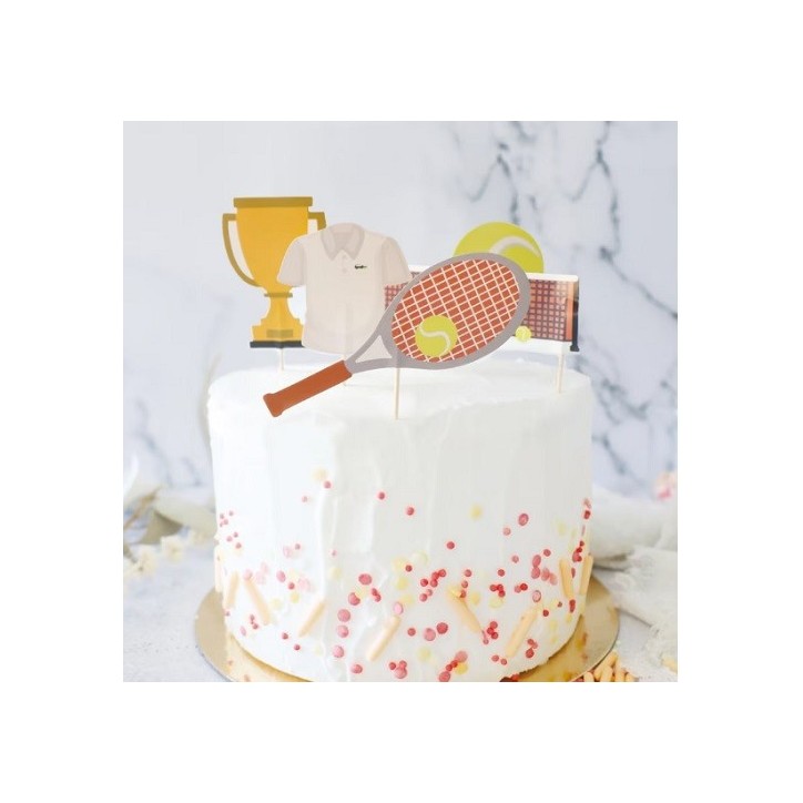 Scrap Cooking Tennis Cake Toppers, 5 pcs
