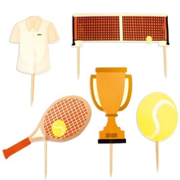 Scrap Cooking Tennis Cake Toppers, 5 pcs