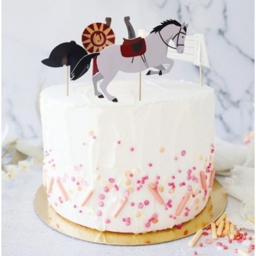 Scrap Cooking Horse Cake Toppers Set, 5 pcs