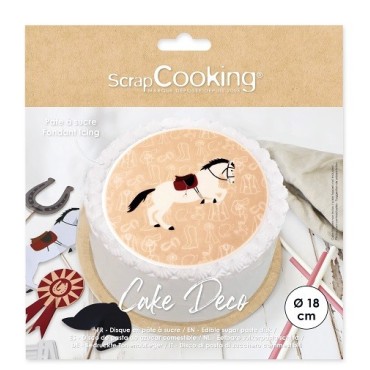 Scrap Cooking Esspapier Pferd Tortenaufleger, 18cm