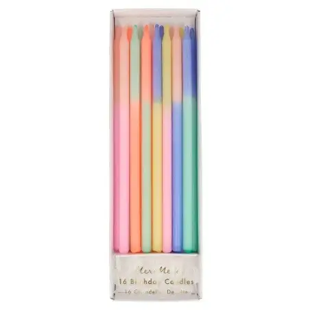 Meri Meri Multi Colour Geburtstagskerzen, 16 Stück – Bunte Tortenkerzen für jede Feier | Bakeria